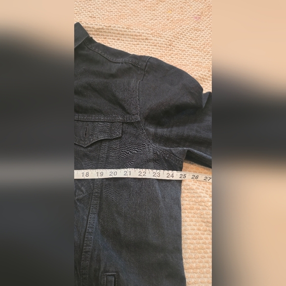 Levi's Denim Trucker Jacket Black Men Size Xxl Red Tab Stretch Cotton - Picture 10 of 16